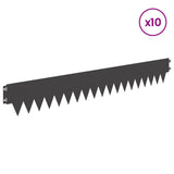 vidaXL Grasafscherming 10 pcs Lengte Hoogte 103 x 15 cm Staal Zwart