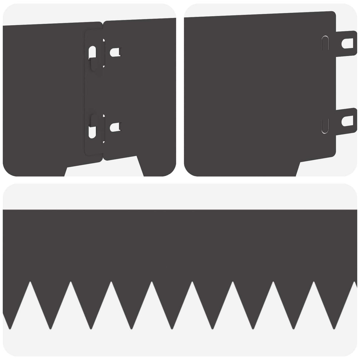 vidaXL Grasafscherming 10 pcs Lengte Hoogte 103 x 15 cm Staal Zwart