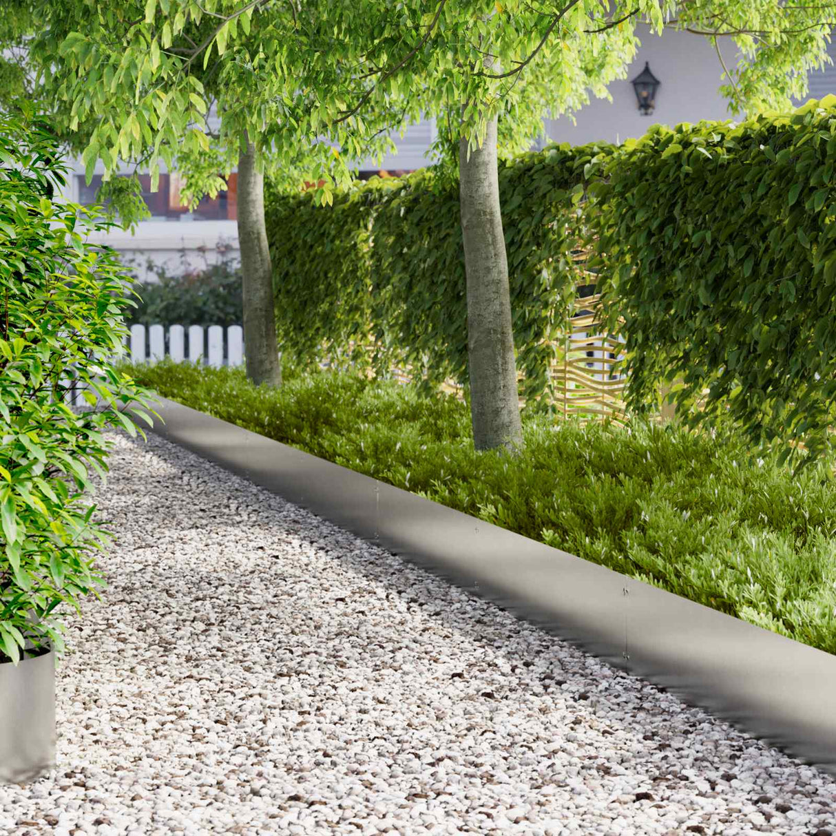 vidaXL Grasafscherming 10 pcs Lengte Hoogte 103 x 15 cm Staal Zwart