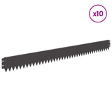 vidaXL Gazonrand 10 pcs 103 x 10 cm Staal Zwart