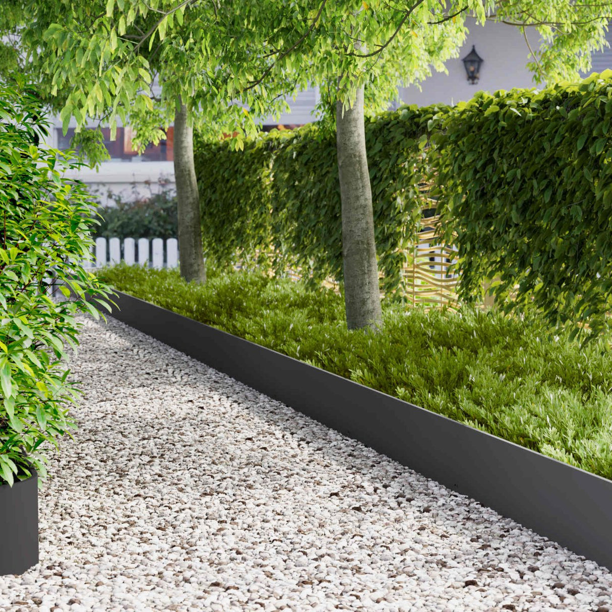 vidaXL Gazonrand 10 pcs 103 x 10 cm Staal Zwart