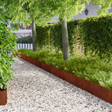 vidaXL Gazonrand 10 pcs 103 x 10 cm Staal Zwart