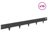 vidaXL Lawn Edging 10 pcs 100 x 12 cm Steel Black