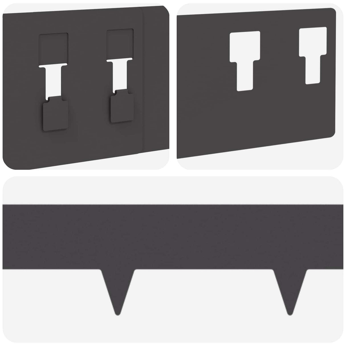 vidaXL Lawn Edging 10 pcs 100 x 12 cm Steel Black