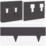 vidaXL Lawn Edging 10 pcs 100 x 12 cm Steel Black