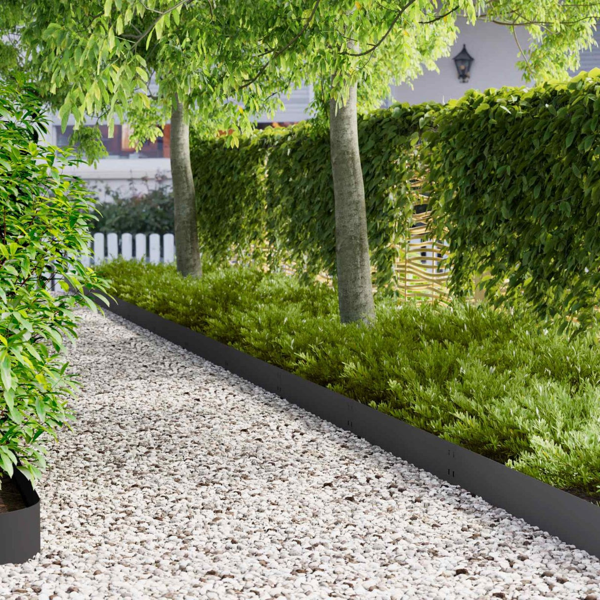 vidaXL Lawn Edging 10 pcs 100 x 12 cm Steel Black