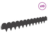 vidaXL Gazonrand 10 pcs 103 x 15 cm Staal Zwart