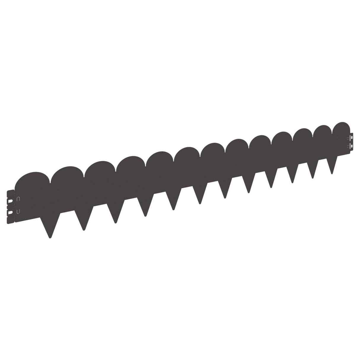 vidaXL Gazonrand 10 pcs 103 x 15 cm Staal Zwart