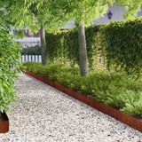 vidaXL Gazonrand 10 pcs 103 x 15 cm Staal Zwart