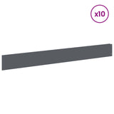 vidaXL Lawn Edging 10 pcs 100 x 12 cm Steel Anthracite