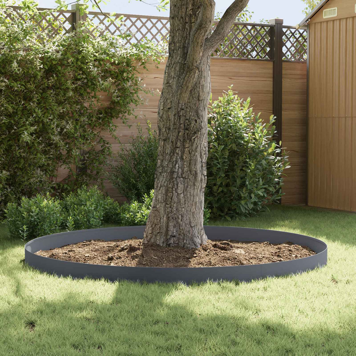 vidaXL Lawn Edging 10 pcs 100 x 12 cm Steel Anthracite