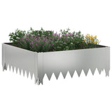 vidaXL Gazonrand 60 x 60 x 20 cm Staal Zilverkleurig