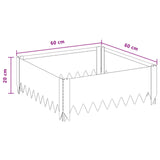 vidaXL Gazonrand 60 x 60 x 20 cm Staal Zilverkleurig