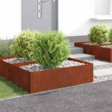 vidaXL Gazonrand 60 x 60 x 20 cm Staal Zilverkleurig