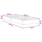 vidaXL Bedframe Wit 80 x 200 cm Bewerkt hout