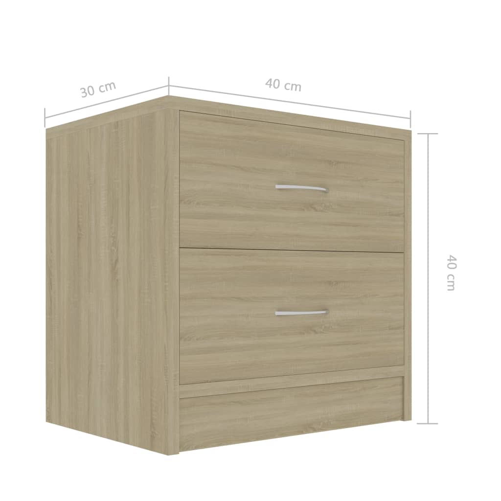 vidaXL Nachtkastje 40x30x40 cm bewerkt hout wit