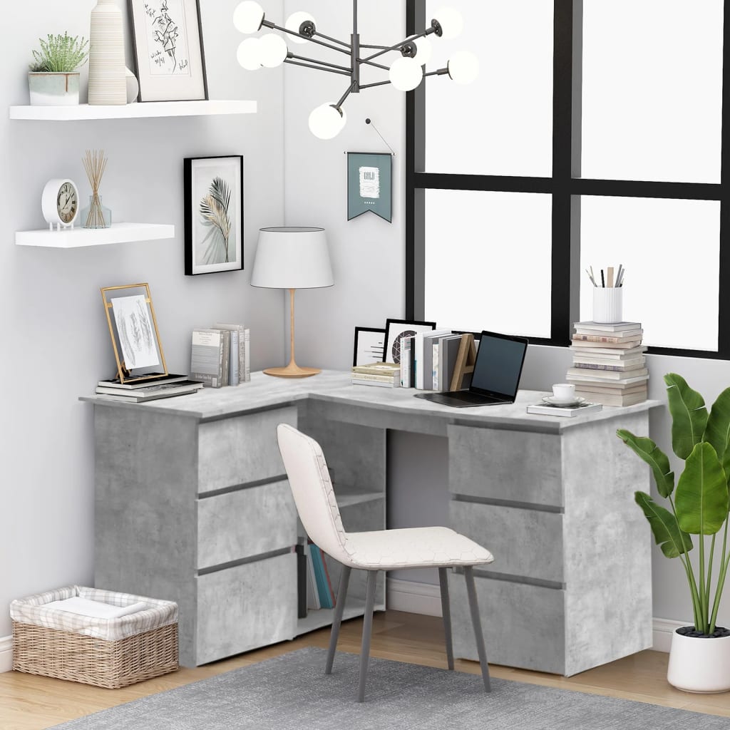 vidaXL Corner Desk 145x100x76 cm Engineered Wood White