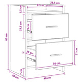 vidaXL Nachttafels Wit 40 x 30 x 60 cm Bewerkt hout
