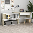 vidaXL Hoekbureau 200x50x76 cm bewerkt hout wit