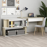vidaXL Hoekbureau 200x50x76 cm bewerkt hout wit