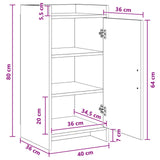 vidaXL Dressoir Wit 40 x 36 x 80 cm Bewerkt hout