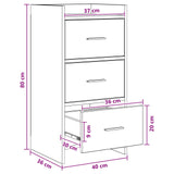 vidaXL Dressoir Wit 40 x 36 x 80 cm Bewerkt hout