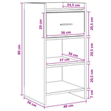 vidaXL Dressoir Wit 40 x 36 x 80 cm Bewerkt hout