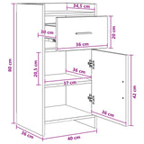 vidaXL Dressoir Wit 40 x 36 x 80 cm Bewerkt hout