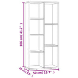 vidaXL Boekenkast 50x25x106 cm bewerkt hout wit