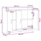 vidaXL Dressoir Wit 98,5 x 33 x 80 cm Bewerkt hout