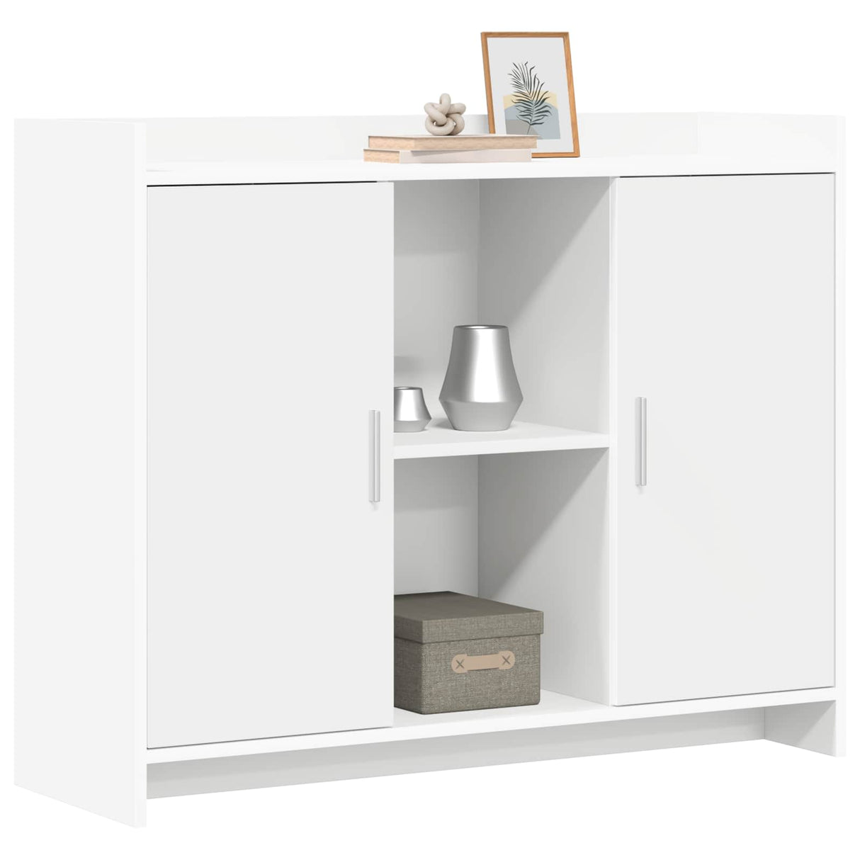 vidaXL Dressoir Wit 98,5 x 33 x 80 cm Bewerkt hout