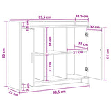 vidaXL Dressoir Wit 98,5 x 33 x 80 cm Bewerkt hout