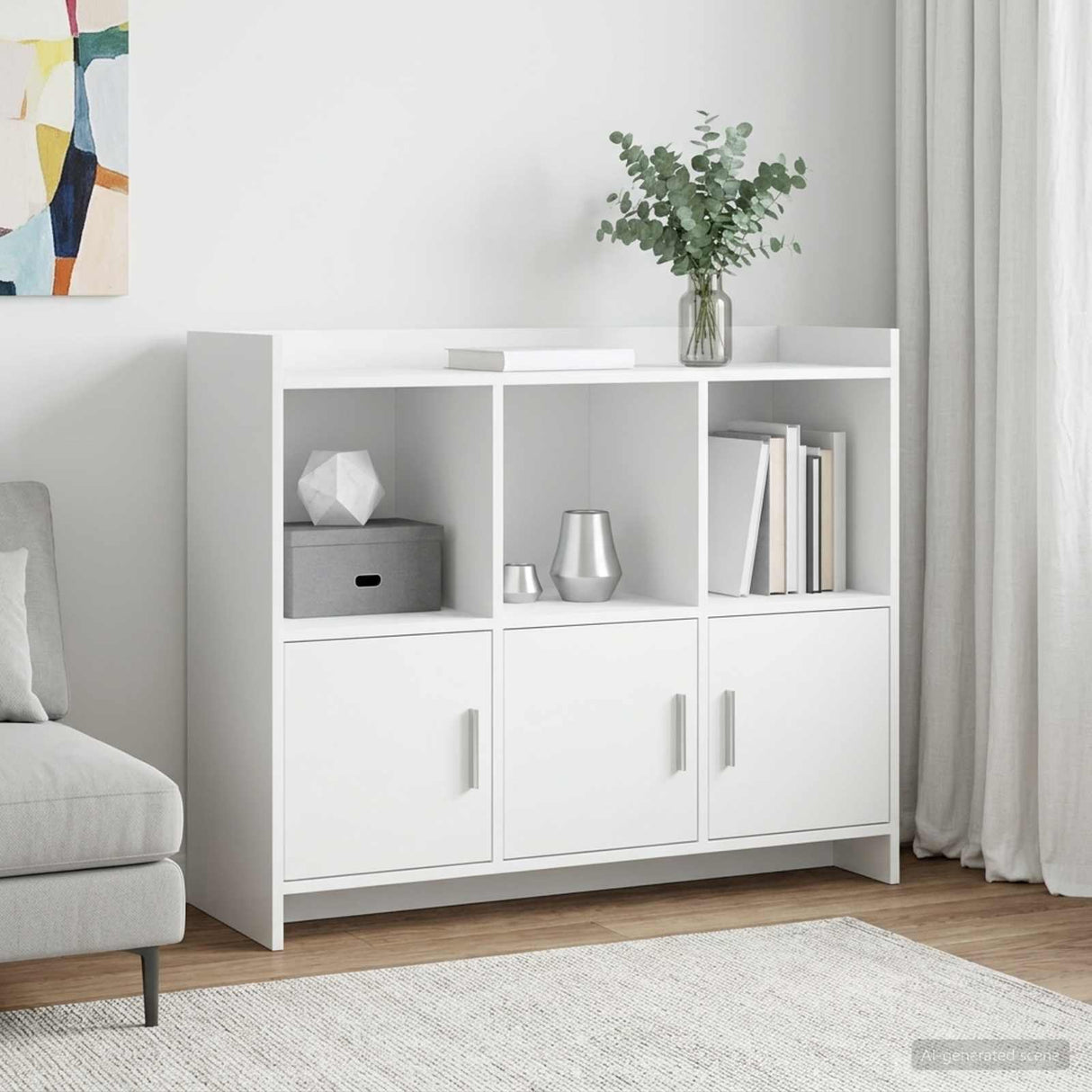vidaXL Sideboard White 98.5x33x80 cm Engineered Wood