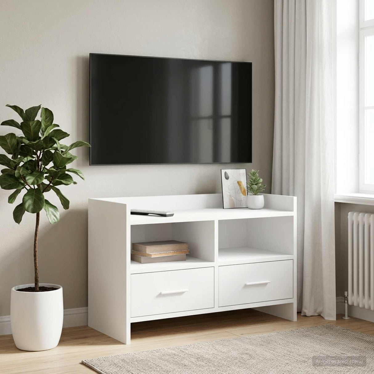 vidaXL TV Kast 71,5 x 33 x 47 cm Wit Bewerkt hout