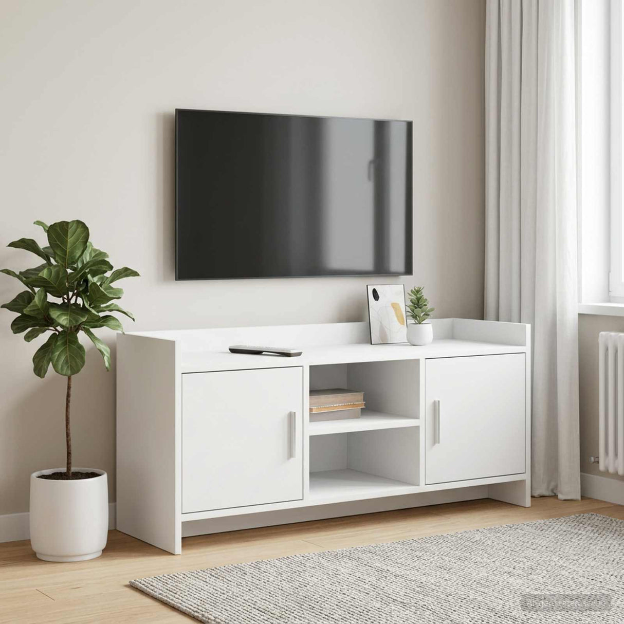 vidaXL TV Kast 102 x 33 x 47 cm Wit Bewerkt hout