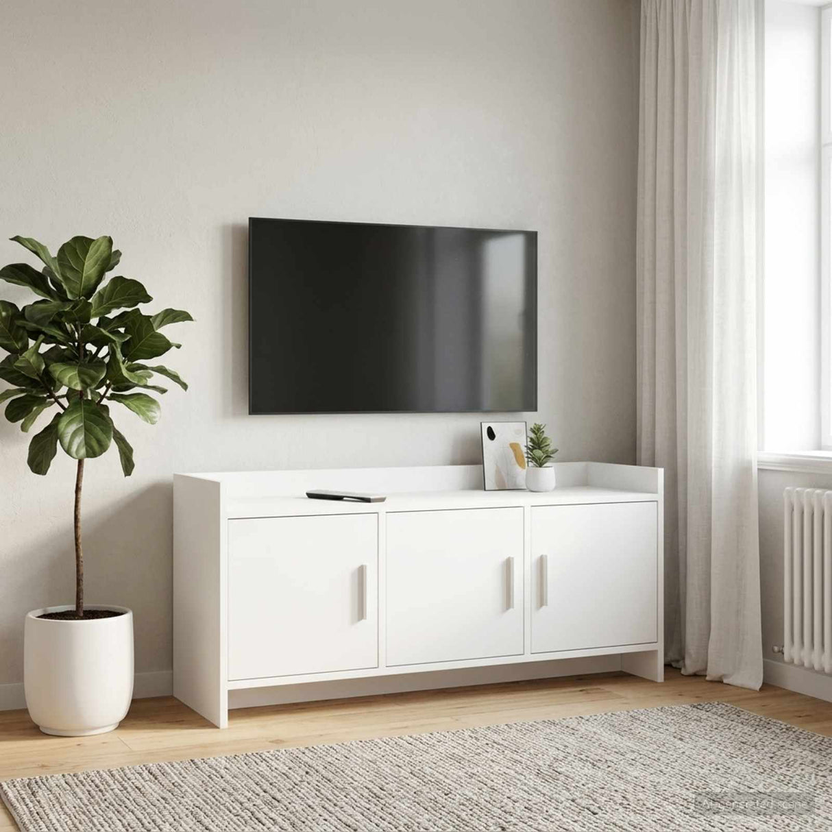 vidaXL TV Kast 102 x 33 x 47 cm Wit Bewerkt hout