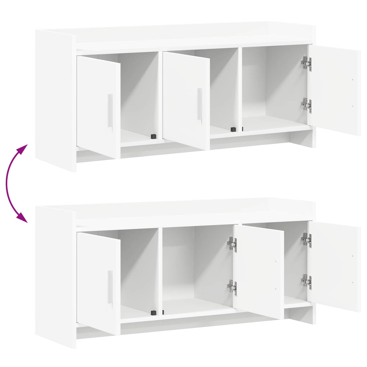 vidaXL TV Kast 102 x 33 x 47 cm Wit Bewerkt hout