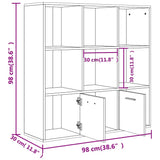 vidaXL Boekenkast 98x30x98 cm bewerkt hout wit