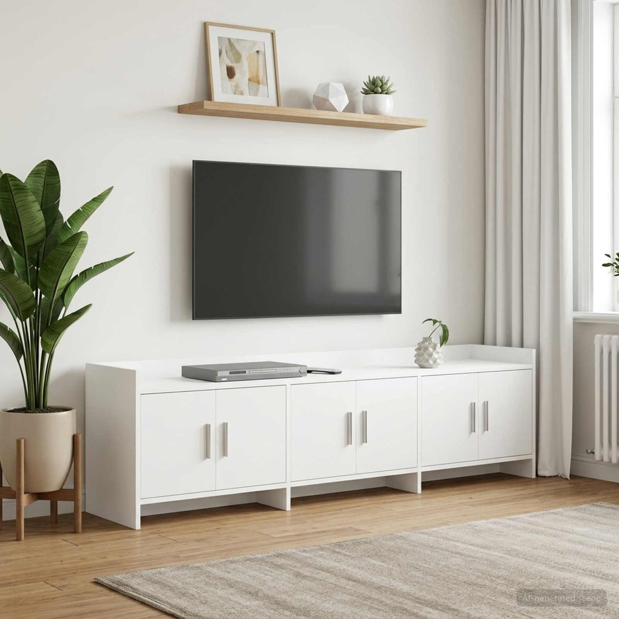 vidaXL TV Kast 168 x 33 x 47 cm Wit Bewerkt hout