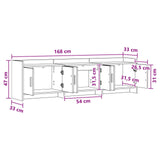 vidaXL TV Kast 168 x 33 x 47 cm Wit Bewerkt hout
