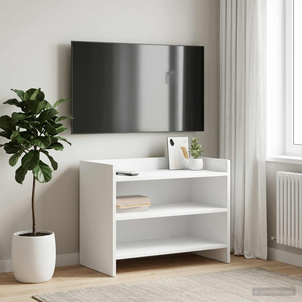 vidaXL TV Kast 60 x 33 x 47 cm Wit Bewerkt hout