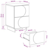 vidaXL Nightstand 2 pcs White 33.5 x 34.5 x 50 cm Engineered Wood
