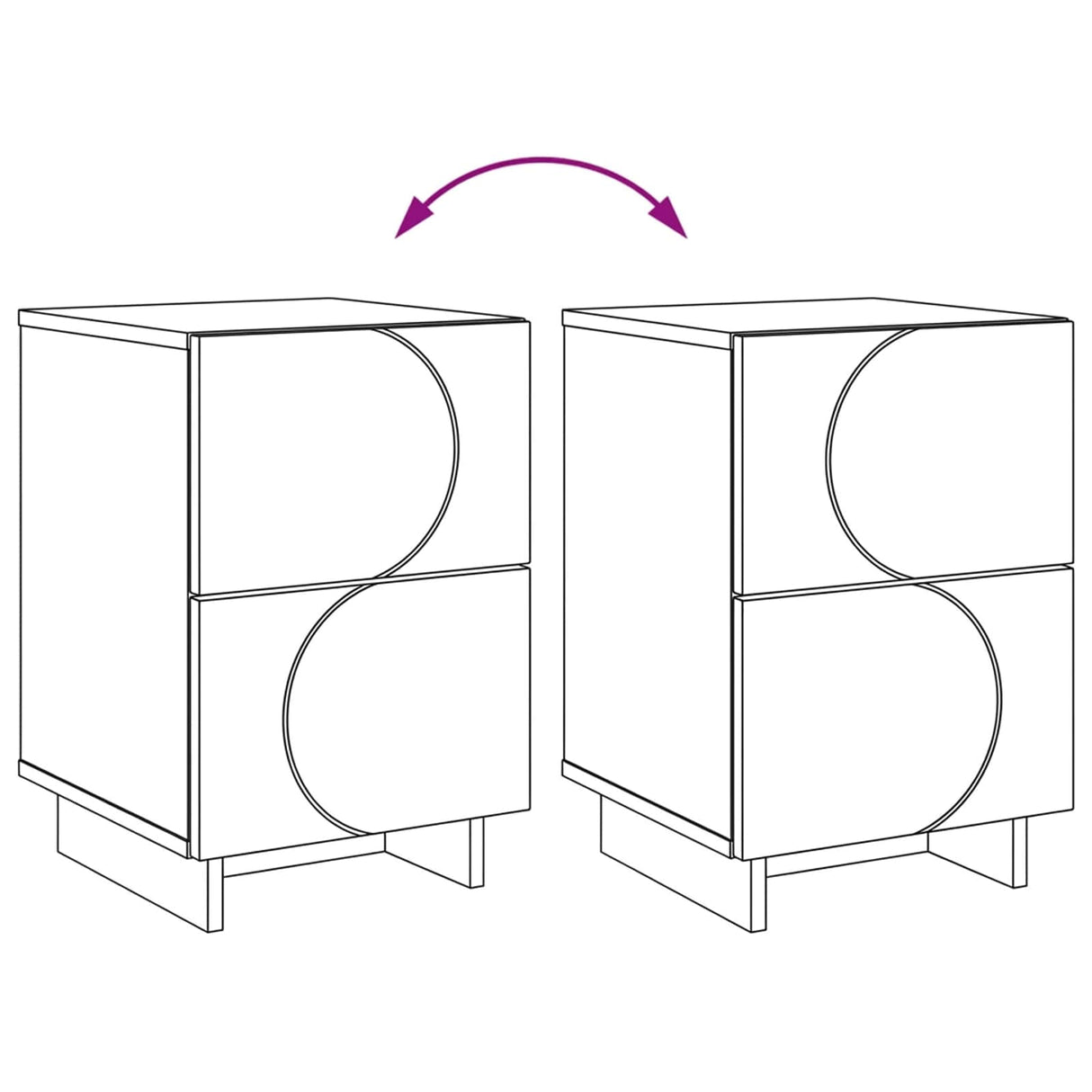 vidaXL Nightstand 2 pcs White 33.5 x 34.5 x 50 cm Engineered Wood