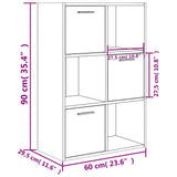 vidaXL Opbergkast 60x29,5x90 cm bewerkt hout wit