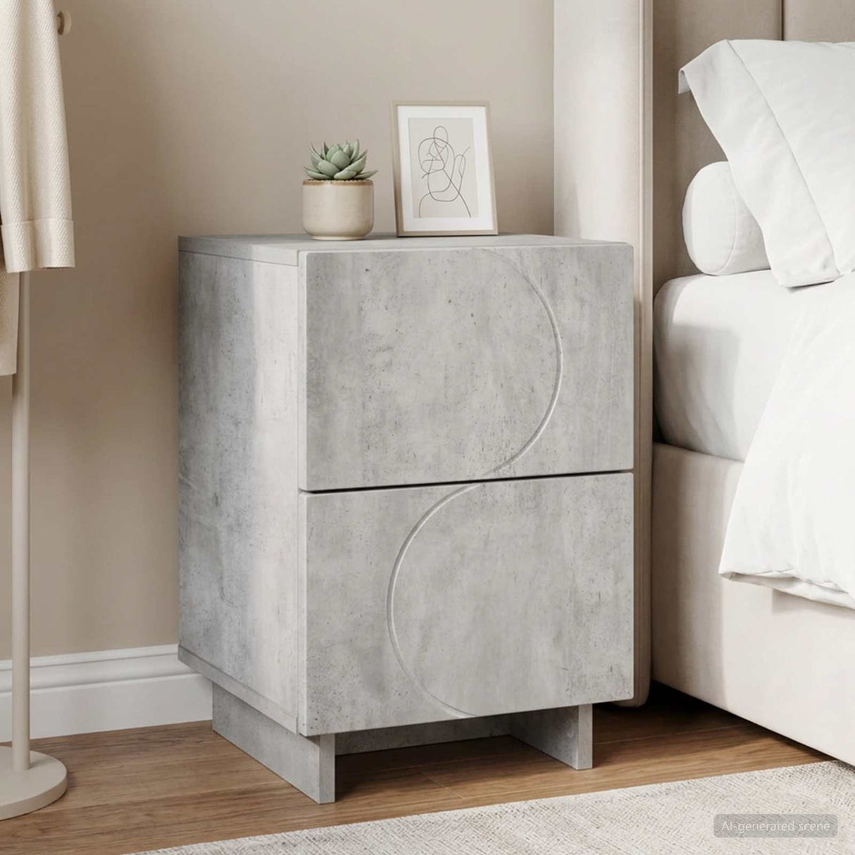 vidaXL Nightstand 2 pcs White 33.5 x 34.5 x 50 cm Engineered Wood