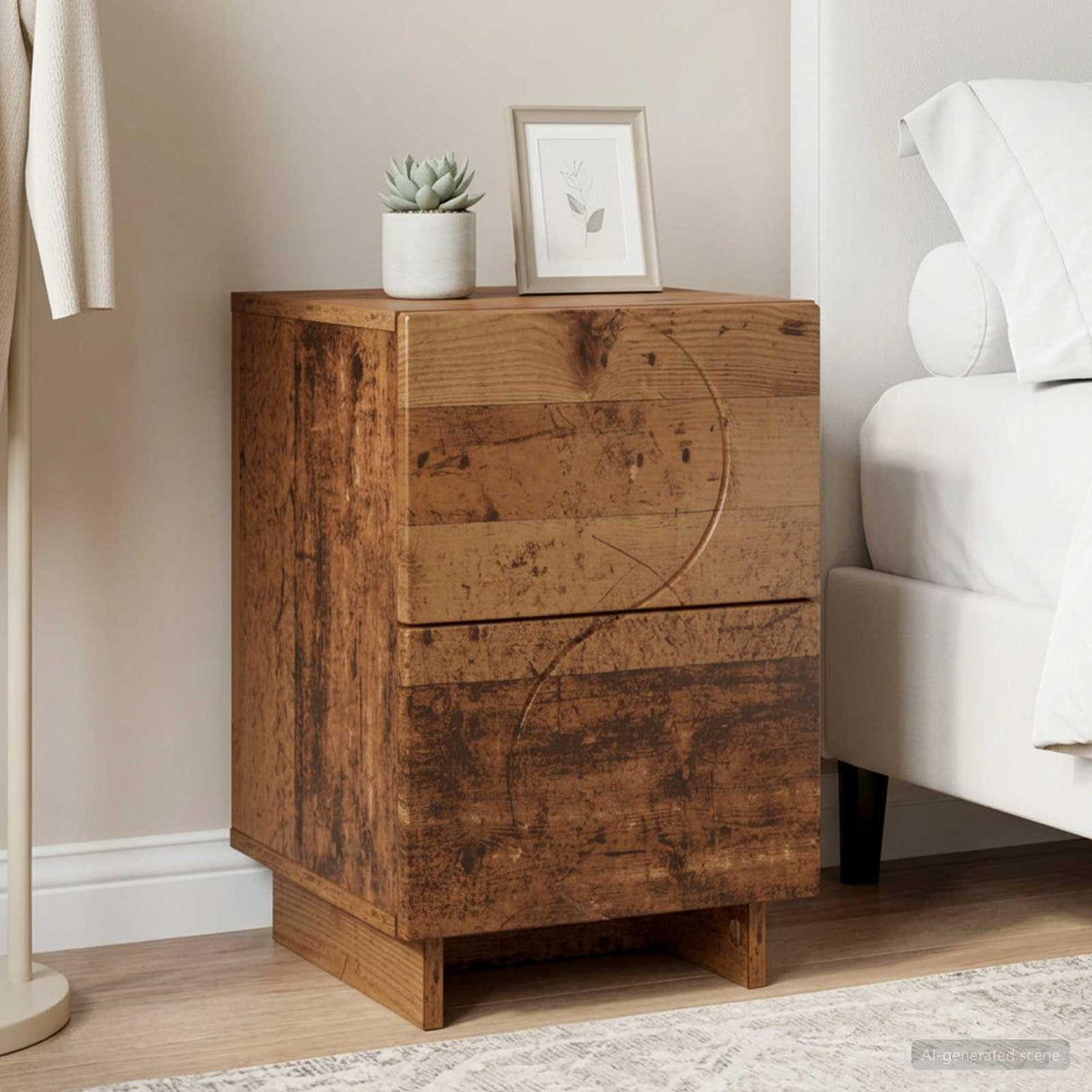 vidaXL Nightstand 2 pcs White 33.5 x 34.5 x 50 cm Engineered Wood