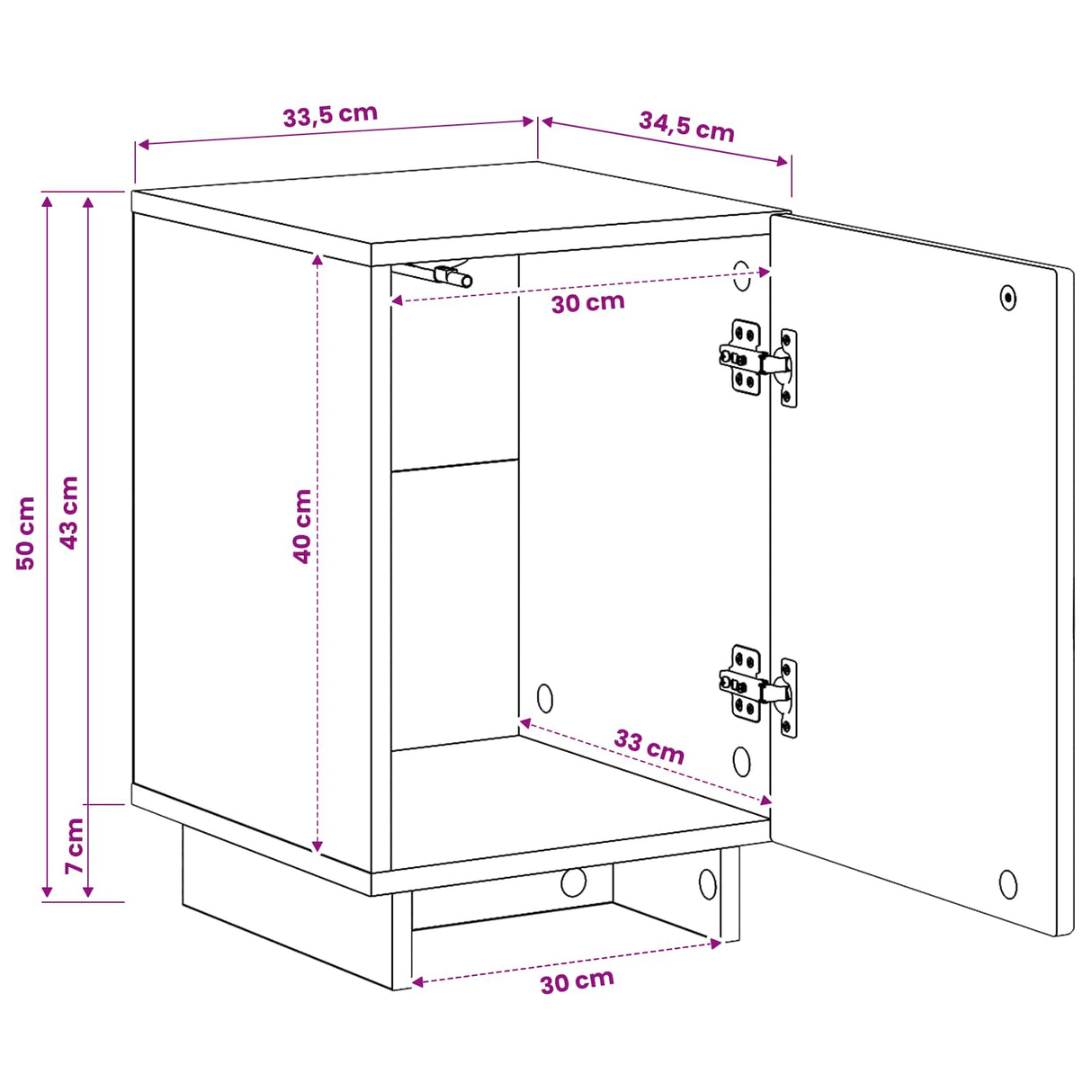 vidaXL Nachtkastje 2 pcs Gerookt eiken 33,5 x 34,5 x 50 cm