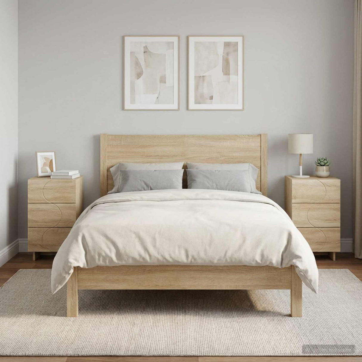 vidaXL Bedside Cabinet White 33.5x34.5x60 cm Engineered Wood