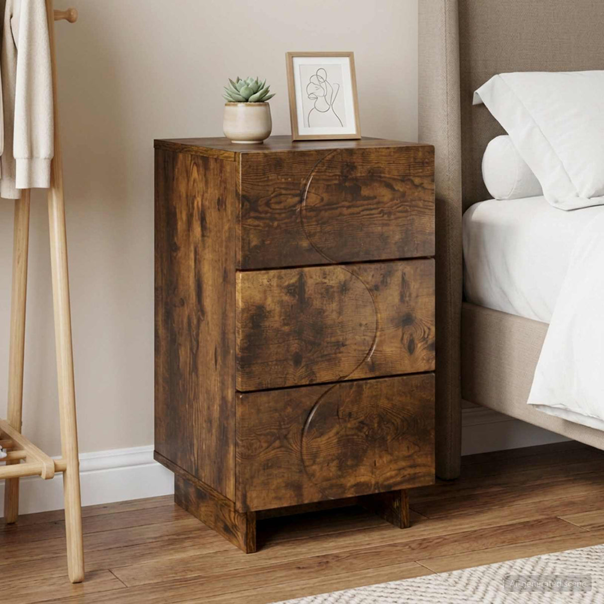 vidaXL Bedside Cabinet White 33.5x34.5x60 cm Engineered Wood