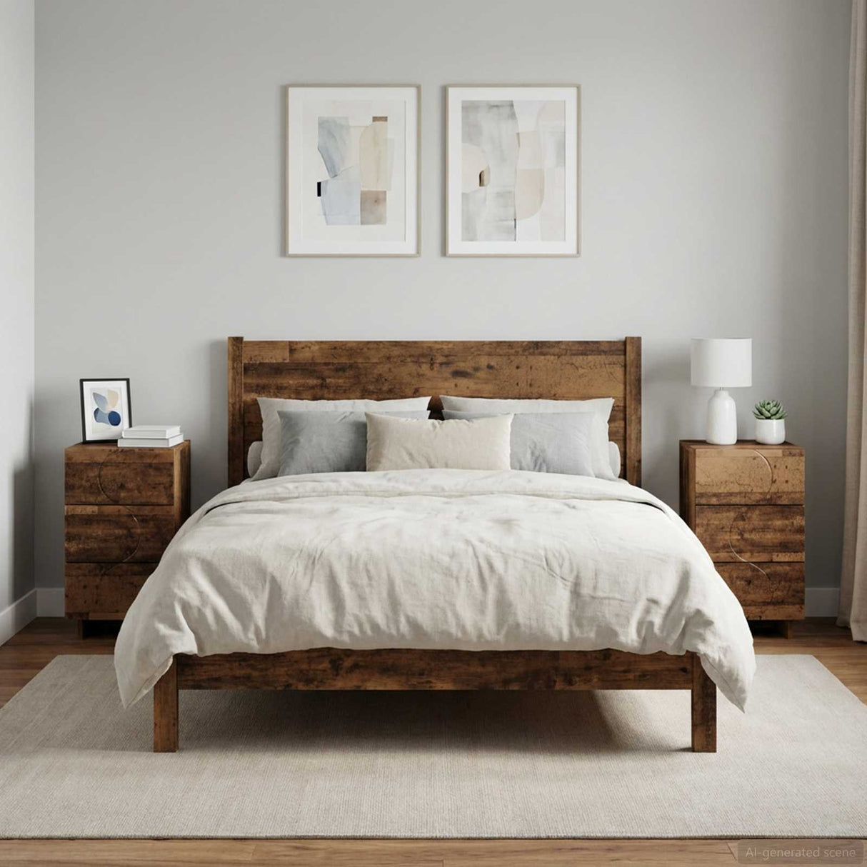 vidaXL Bedside Cabinet White 33.5x34.5x60 cm Engineered Wood